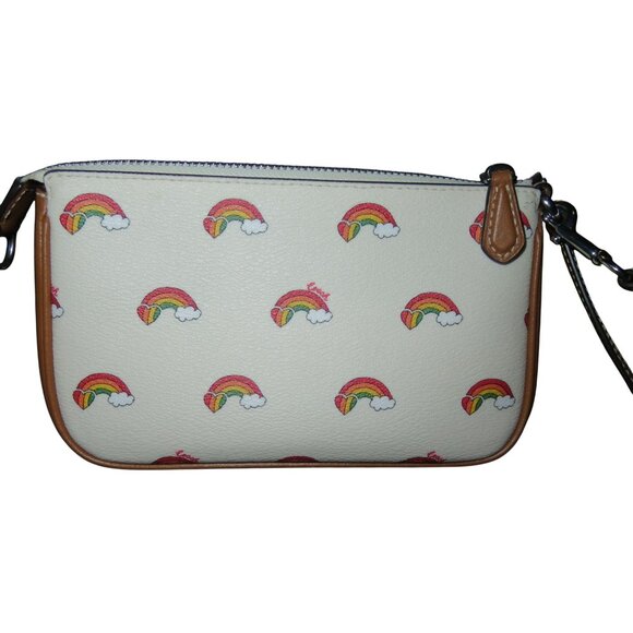 Coach Nolita 19 Leather & Coated Canvas Rainbow Pride Print Wristlet Wallet - Picture 2 of 12